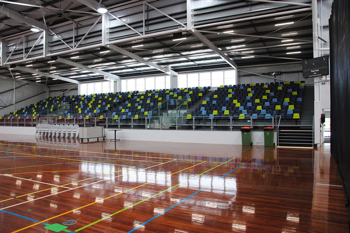 Inside courts at Carrara Indoor Sports Stadium