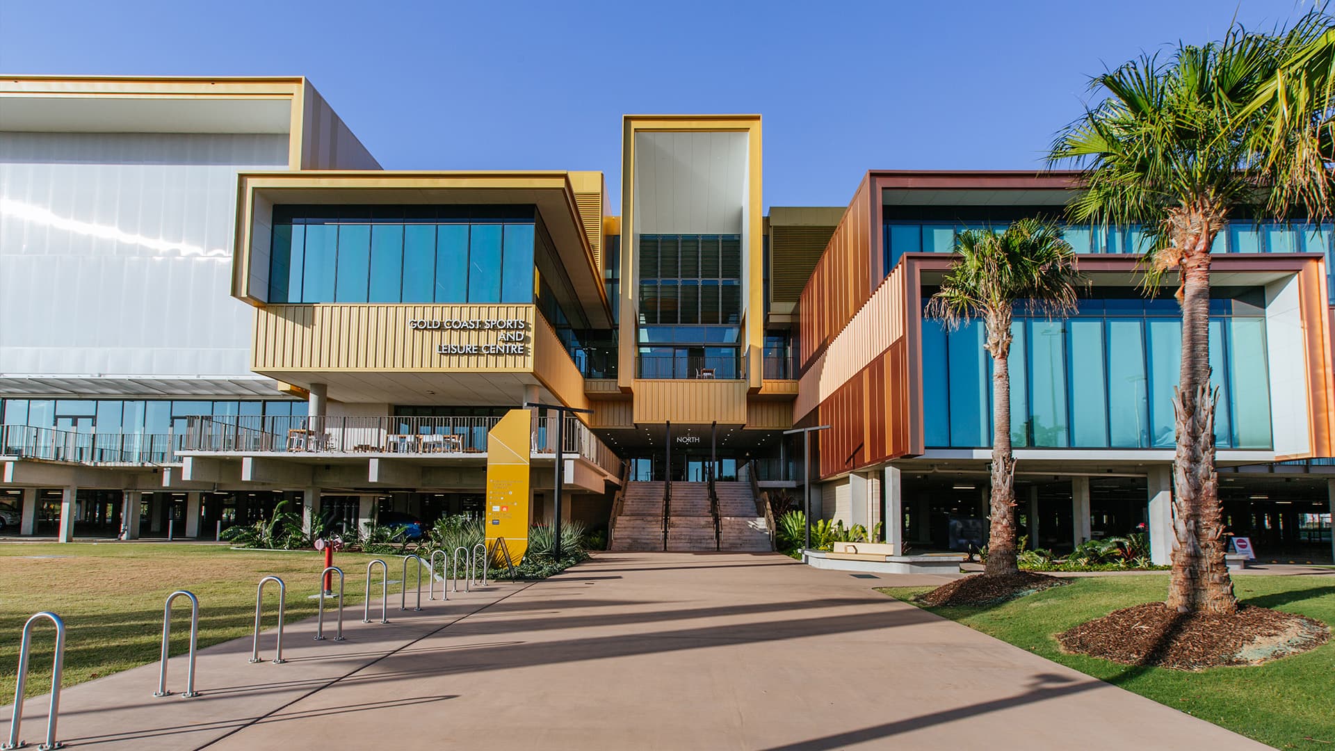 The entrance to the Gold Coast Sports and Leisure Centre