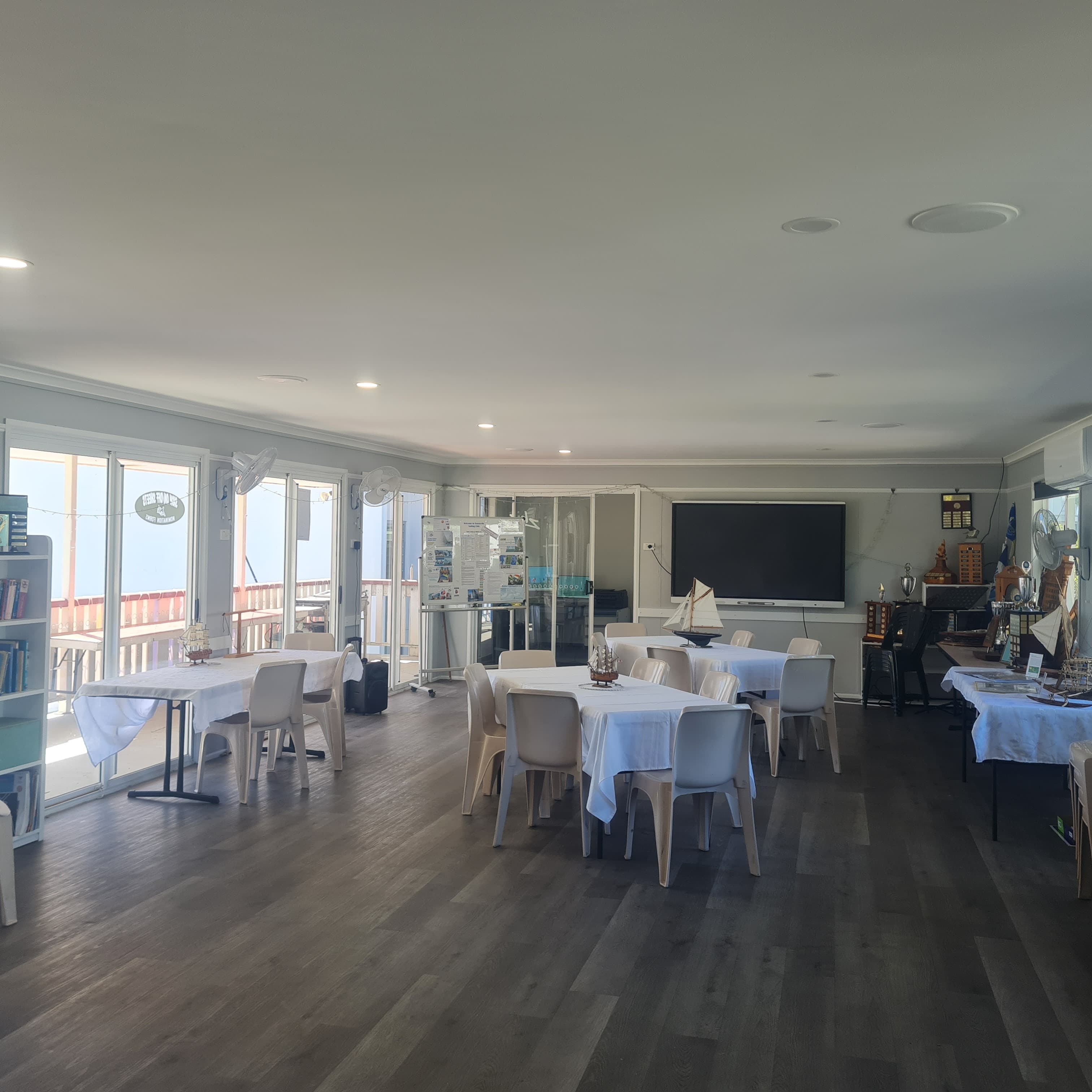 Inside the dining room of the Townsville Sailing Clubhouse