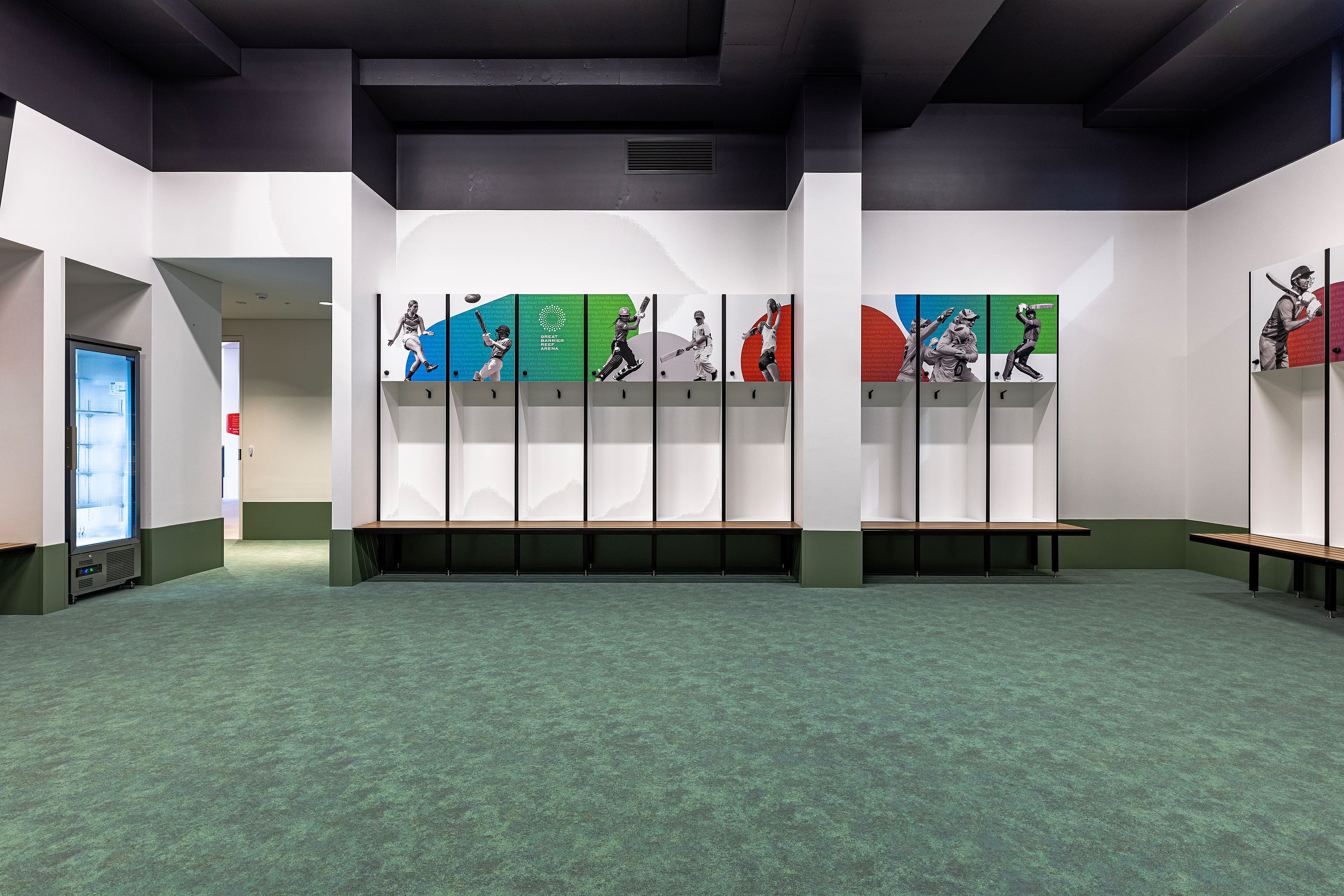 Inside the locker rooms of the Great Barrier Reef Arena