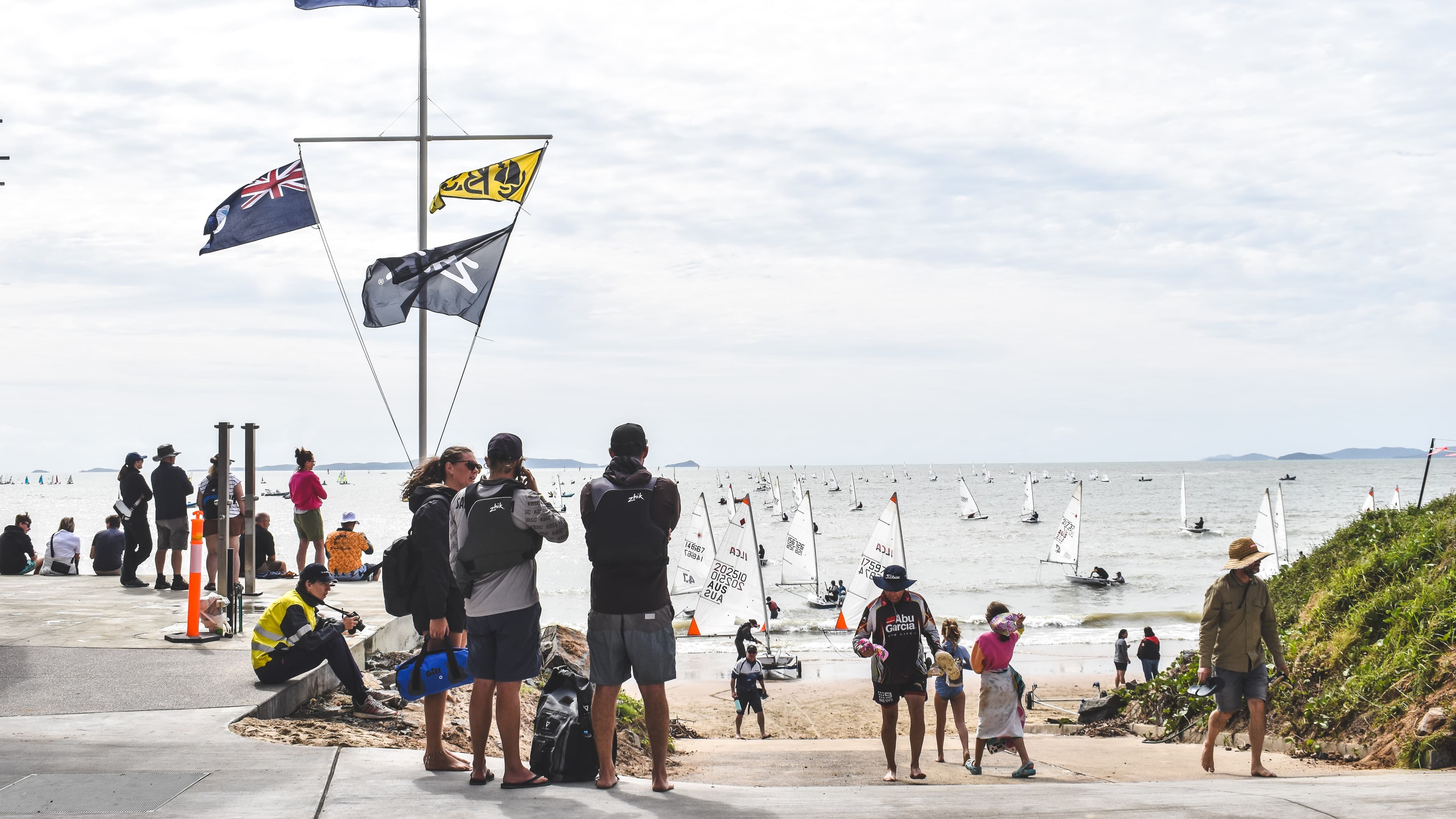 Patrons on the beach at a Keppel Bay Sailing Club event