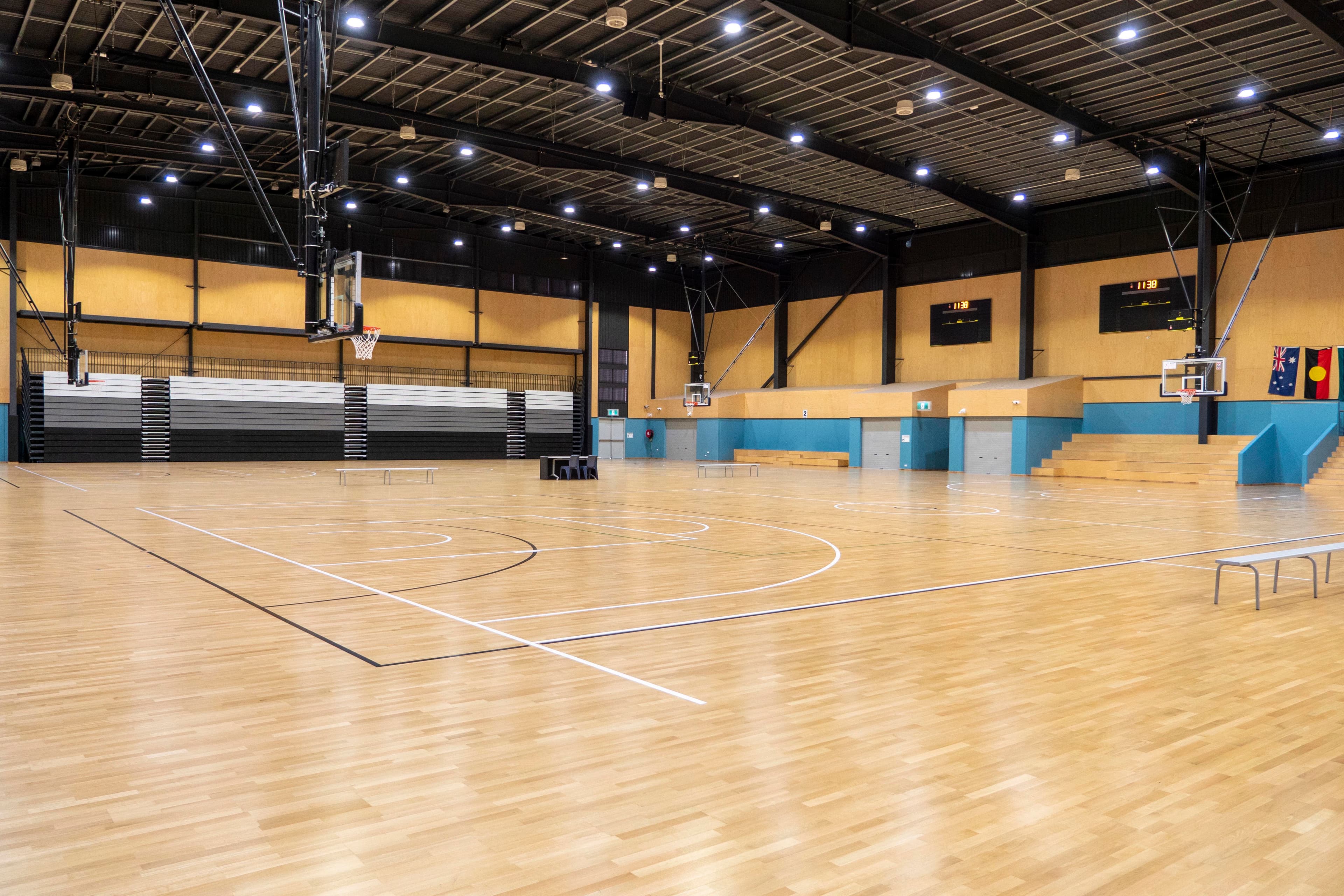 Courts inside the South Pine Indoor Sports Centre