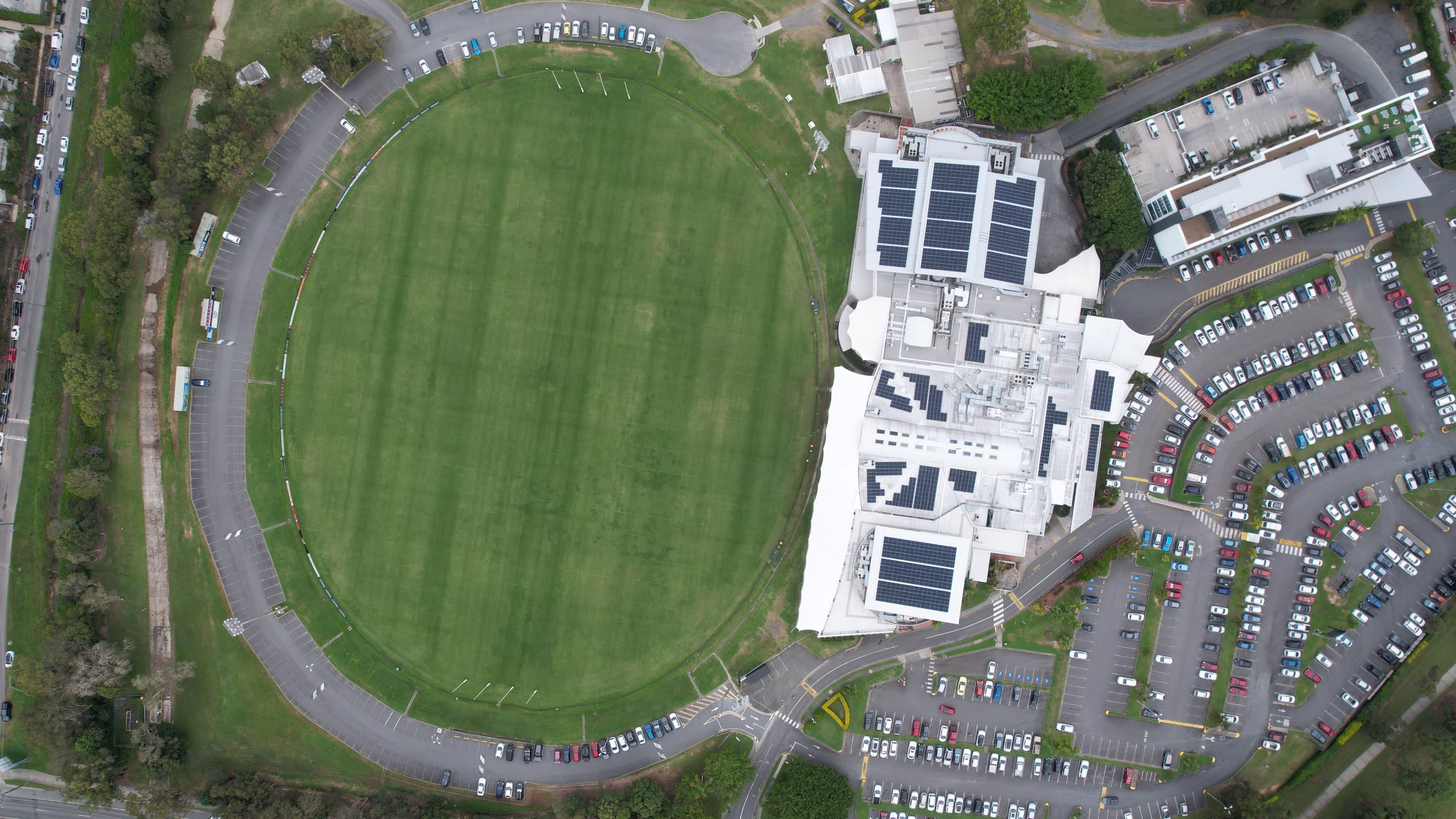 Aerial view of one of the oval field at Southport Sharks