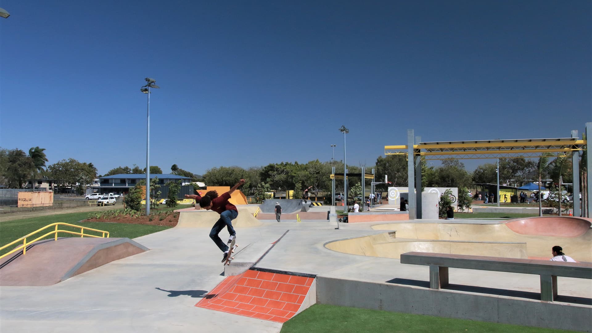 One skater performing a jump at Sugarbowl Mackay.