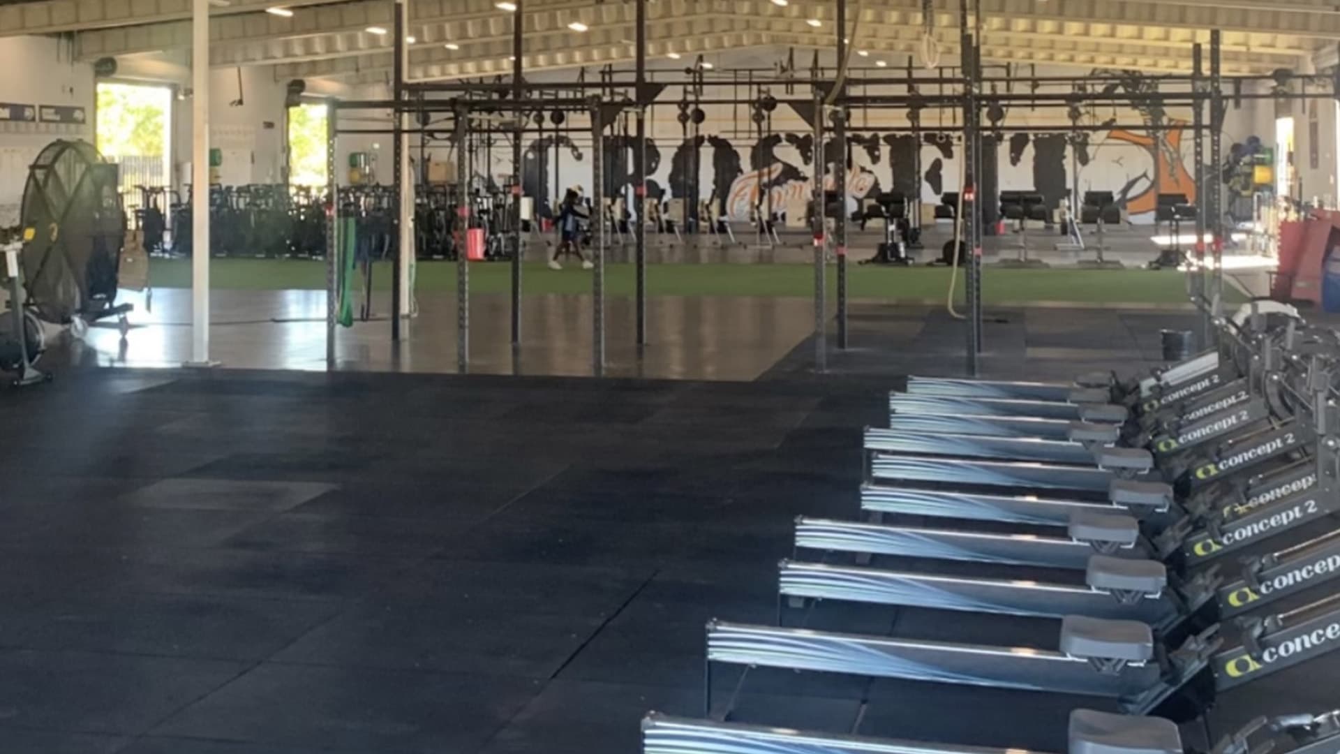 View of all of the equipment within the Thunder Barball gym.